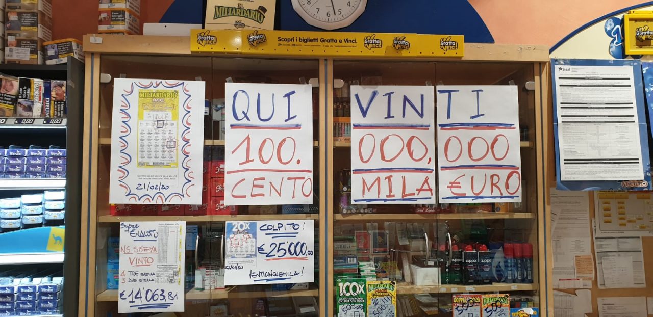 Gratta e Vinci, vinti 100 mila euro in tabaccheria