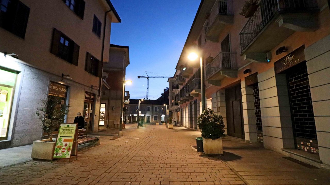 Un'immagine di via Italia surreale nei giorni dell'allerta Coronavirus