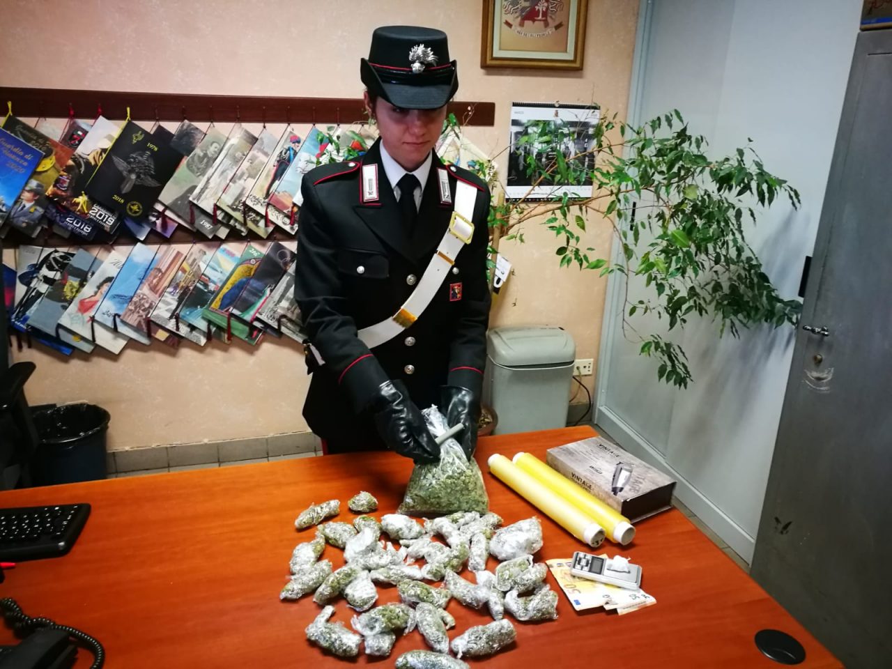 Nasconde la droga nella spazzatura, arrestato dai Carabinieri. VIDEO