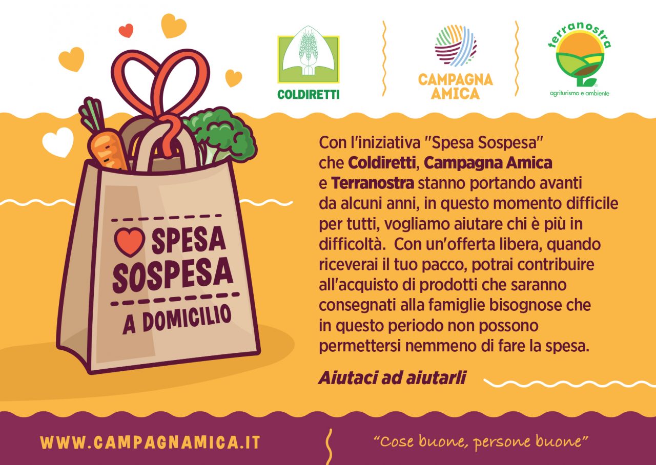 Spesa “sospesa” della Coldiretti per aiutare le famiglie bisognose