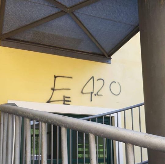 Scritte sul muro della scuola elementare
