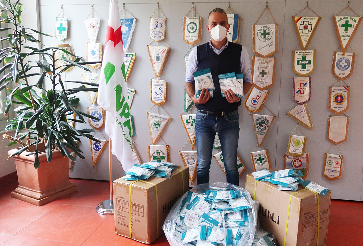 Mascherine FFP2: il Banco Farmaceutico Torino ne dona 3450 ad Anpas