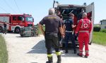 Ape car si ribalta lungo la strada che porta al parco fluviale del Po