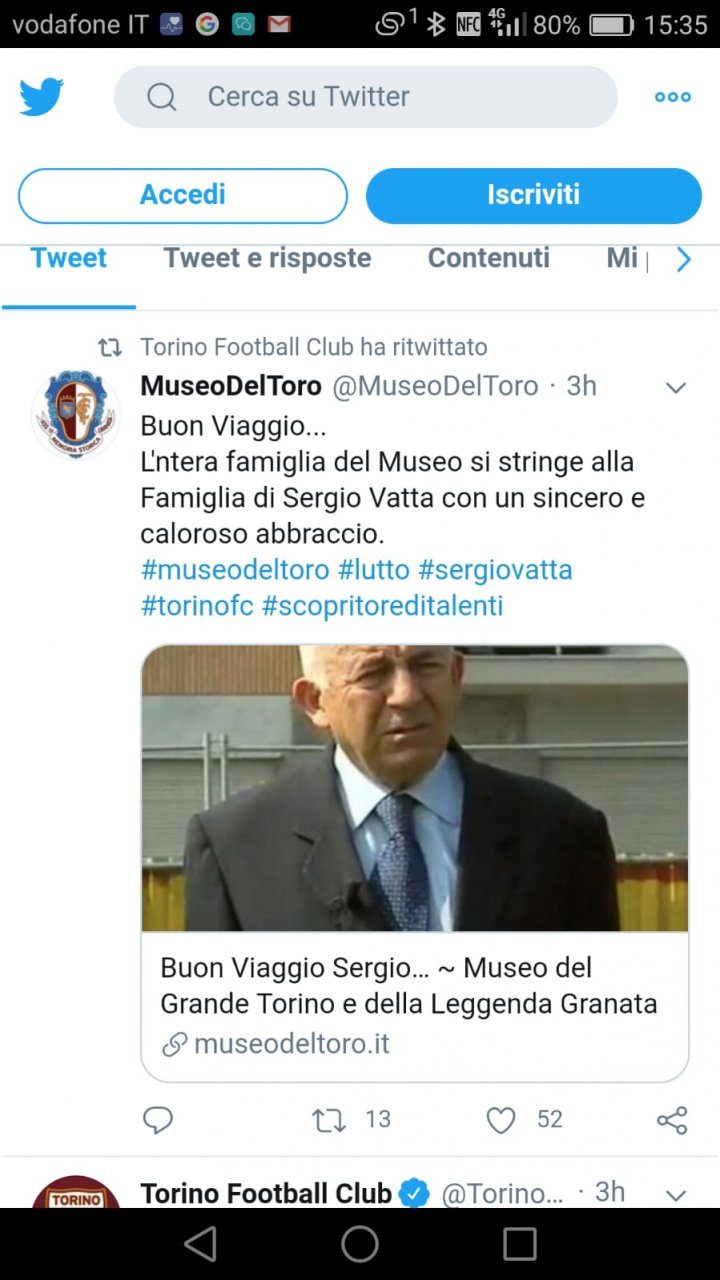 L’addio del calcio torinese a Sergio Vatta