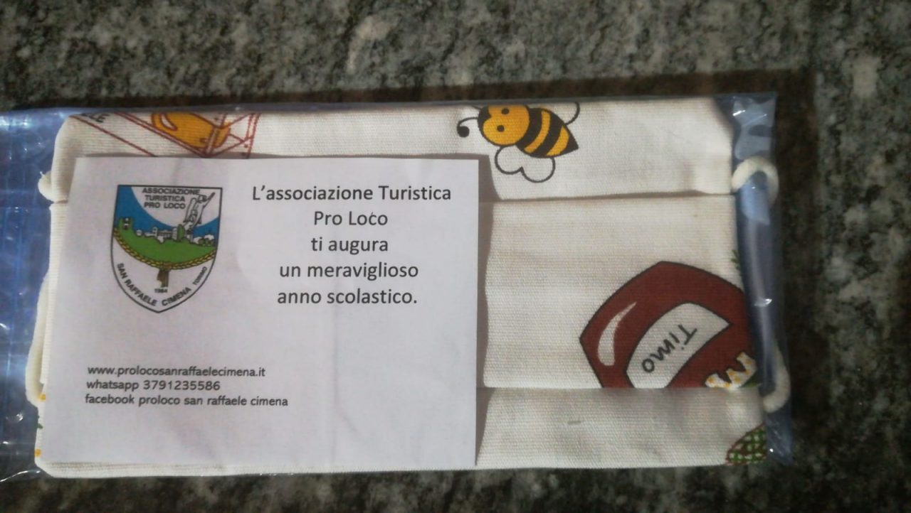 La mascherina della Pro Loco per tutti i bambini delle elementari