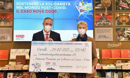 Nova Coop dona 120mila euro alla Fondazione piemontese per la ricerca sul cancro