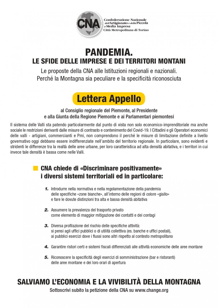 “Salviamo l’economia e la vivibilità della montagna”: la lettera – appello di CNA