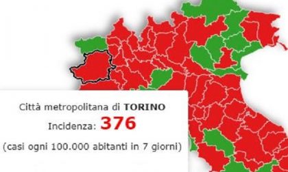 Emergenza Covid,  a picco il dato sull'incidenza dei contagi. Nella città Metropolitana di Torino è 376 (la soglia minima è 250 su 100mila abitanti)