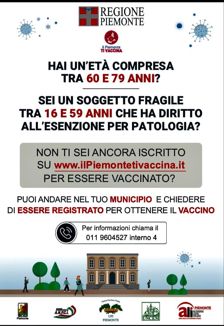 Pre adesioni al vaccino anche in Comune a Rivalba (per chi ha difficoltà a prenotarsi sul portale)