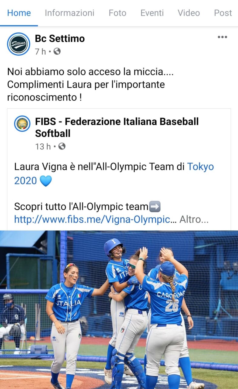 Olimpiadi,  la settimese Laura Vigna nella squadra “ideale” di softball a Tokyo 2020