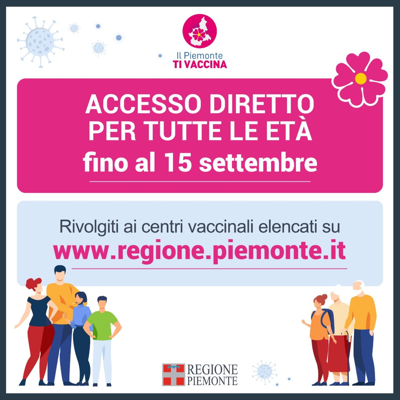 Vaccinazioni, fino al 15 settembre accesso diretto per tutte le fasce d’età
