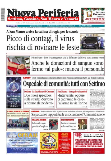 E’ in edicola da oggi, martedì 21 dicembre 2021, il nuovo numero de La Nuova Periferia