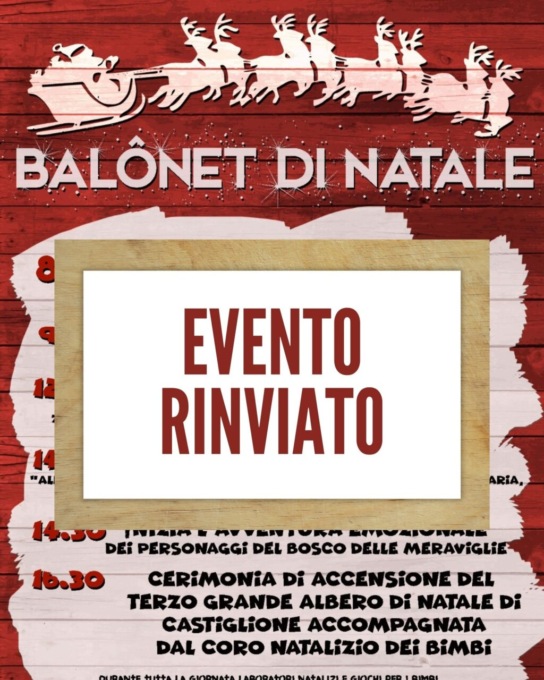 Balunet, rinviato il mercatino dell’Immacolata