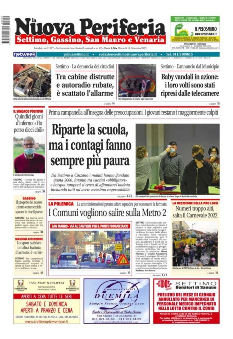 E’ in edicola  da oggi, martedì 11 gennaio 2022, il nuovo numero de La Nuova Periferia