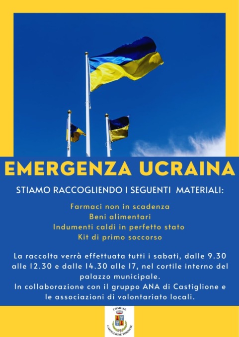 Emergenza Ucraina, sabato 5 parte la raccolta di generi di prima necessità