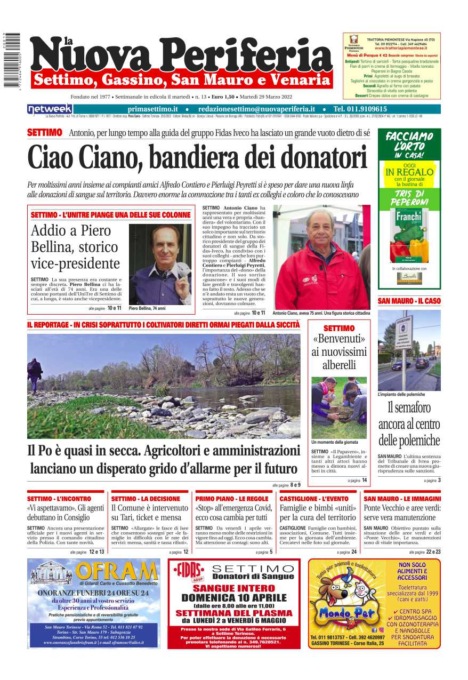 E’ in edicola da oggi, martedì 29 marzo 2022, il nuovo numero de La Nuova Periferia