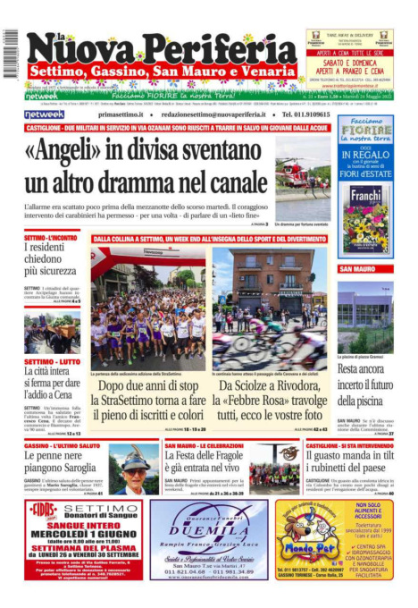 E’ in edicola da oggi, martedì 24 maggio 2022, il nuovo numero de La Nuova Periferia di Settimo
