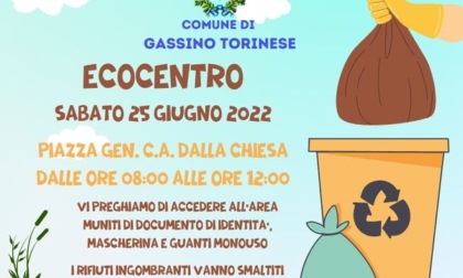 Oggi (sabato 25 giugno 2022) ecocentro mobile operativo a Gassino