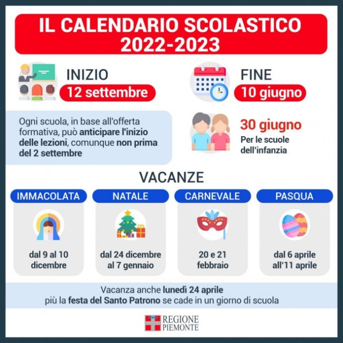 Nuovo calendario scolastico: la campanella suonerà  il 12 settembre 2022