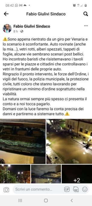Venaria colpita da un violento temporale, con grandine e numerosi danni