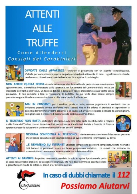 Attenti alle truffe: i consigli utili delle Forze dell’Ordine