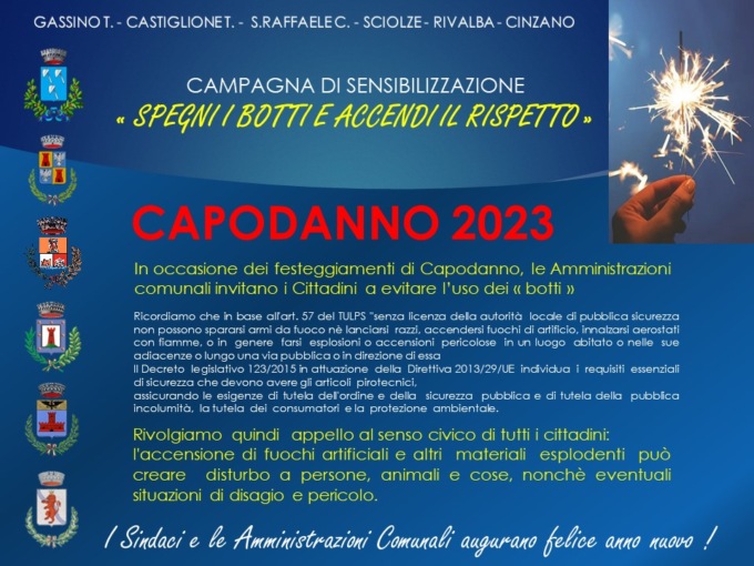 “Spegni i botti e accendi il rispetto”: la campagna dei Comuni della collina
