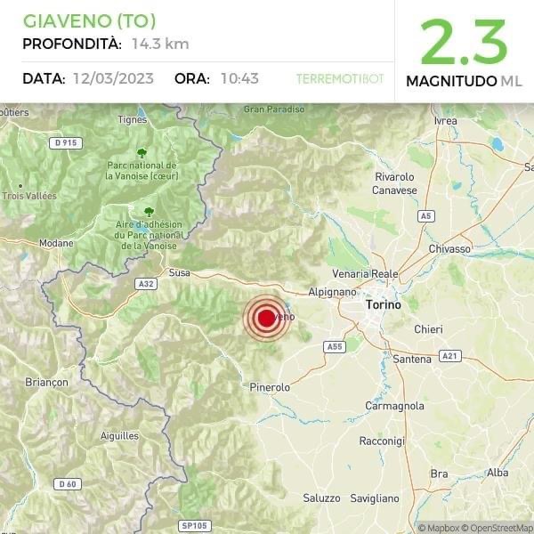 Lieve scossa di terremoto nel Torinese