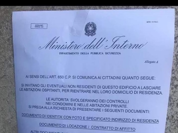 “Tornate nei vostri luoghi di residenza”: occhio ai finti avvisi del Ministero dell’interno