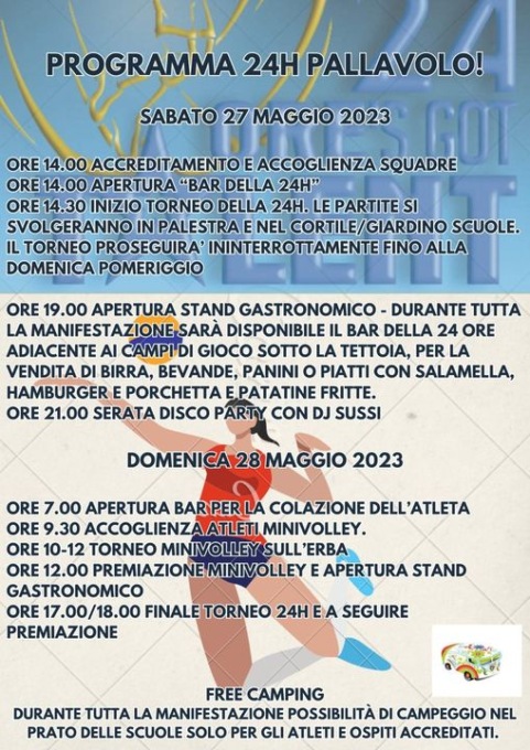 Parte il weekend con la 24 ore di Pallavolo. Ecco il programma