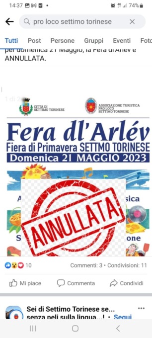 Salta anche la Fiera dell’Arlév a Settimo