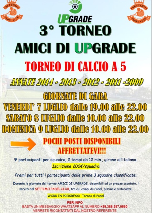Presentato il terzo torneo di calcio giovanile «Amici di Upgrade»