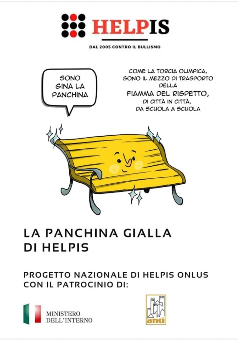 San Mauro inaugura una panchina gialla contro il bullismo