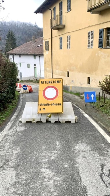 Bussolino Alto: chiusa la strada principale per una frana