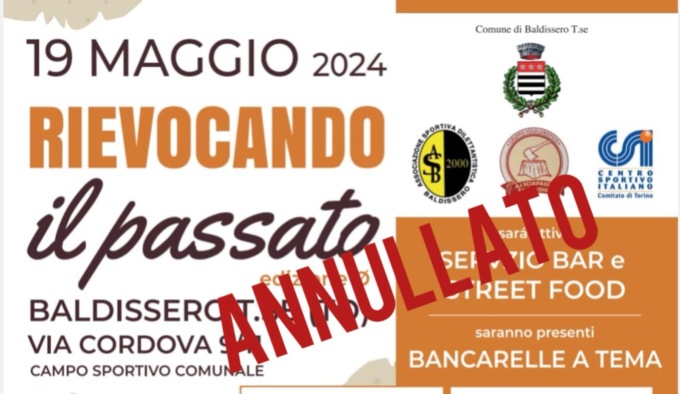 Baldissero: annullato a causa del maltempo l’evento “Rievocando il passato”