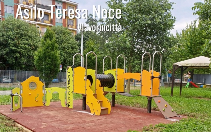 A Settimo nuovi giochi, marciapiedi e segnaletica