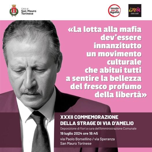 San Mauro commemora il 32° anniversario della strage di via D’Amelio