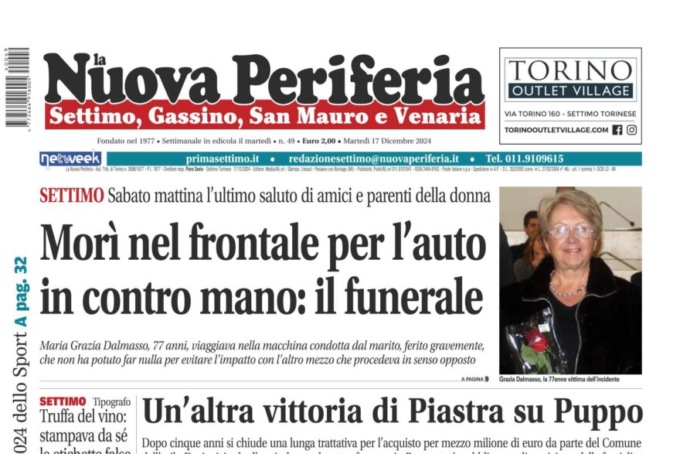 La Nuova Periferia di Settimo, Gassino, San Mauro e Venaria del 17 dicembre in edicola