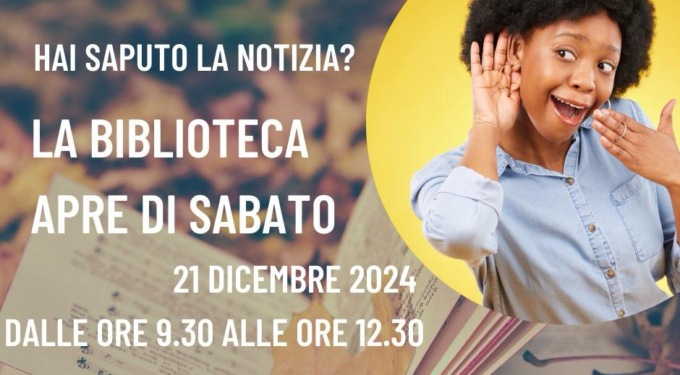 A Gassino buona notizia per i lettori: la biblioteca apre anche il sabato