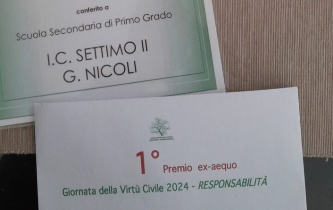 Settimo: premio importante per gli alunni della scuola media Nicoli