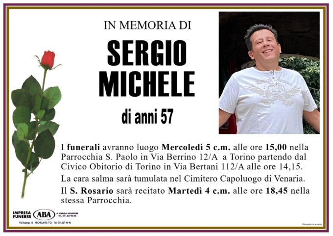 L’addio a Michele, morto mentre lavorava: “Marito e padre esemplare”
