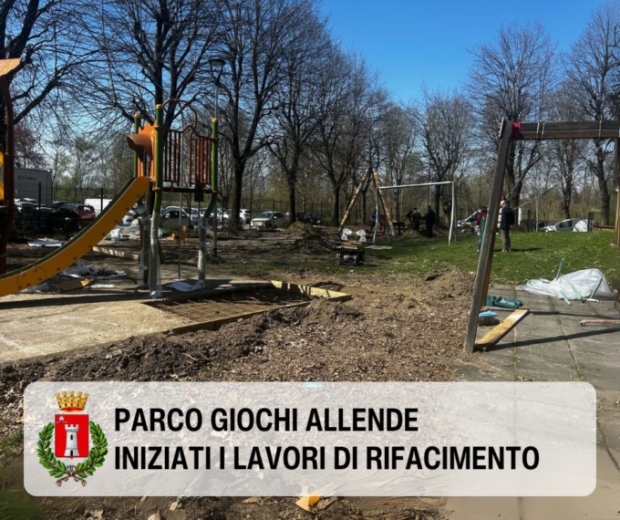 Nuovo look per il parco giochi di via Allende
