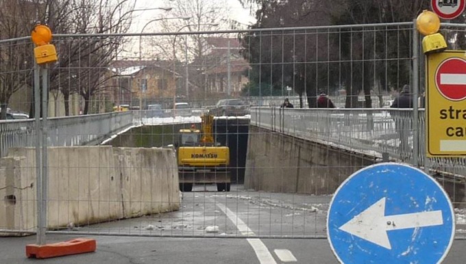 Chiusura temporanea del sottopasso di via Leini