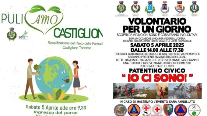 A Castiglione sabato 5 aprile volontari a rapporto per due iniziative