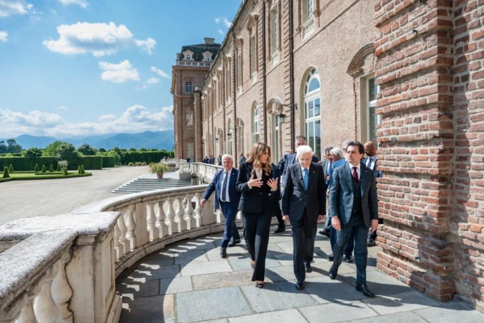 Il presidente Mattarella e i Ministro Giuli alla Reggia di Venaria