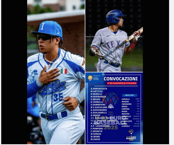 Baseball, William Wong convocato con la nazionale under 23