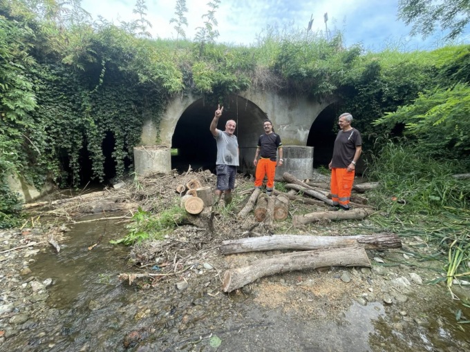 Gassino, completato l’intervento di pulizia del Rio di Valle Maggiore