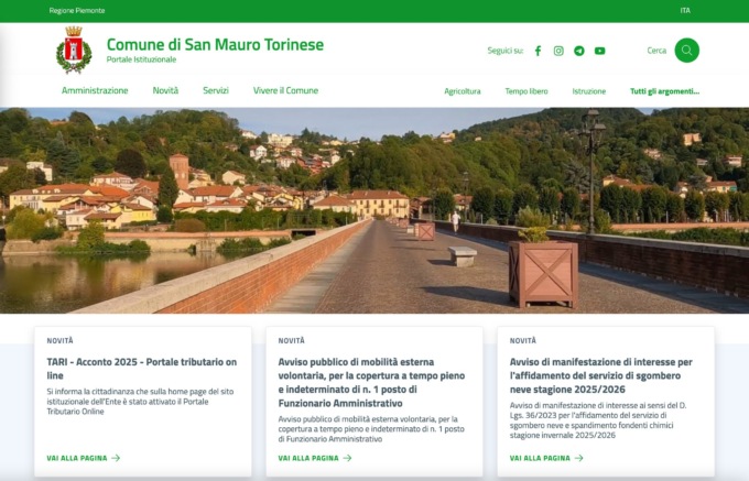 San Mauro, online il nuovo sito istituzionale del Comune