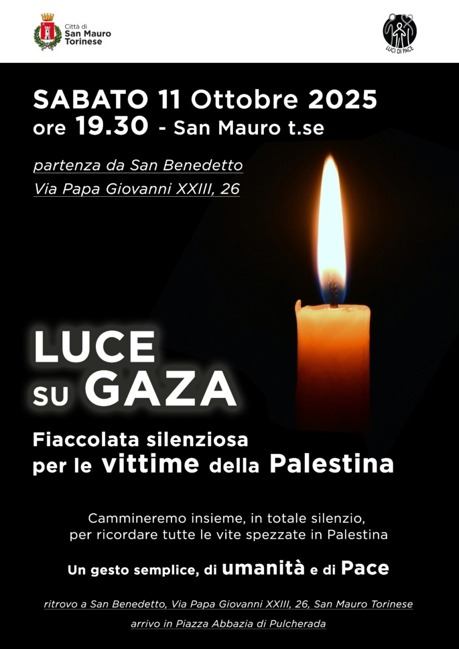 San Mauro, una fiaccolata silenziosa per le vittime di Gaza