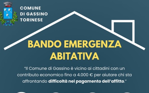 Gassino Torinese apre il bando 2025 per i contributi all’emergenza abitativa