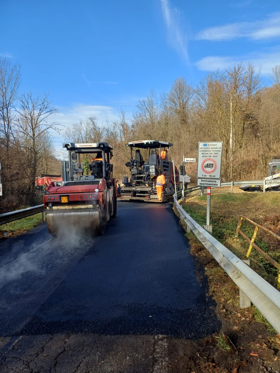 Gassino, conclusi in anticipo i lavori sulla Strada Provinciale 122